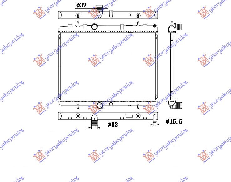 HLADNJAK MOTORA BENZIN/DIZEL (38x55x2.6) (VALEO CLASSIC)