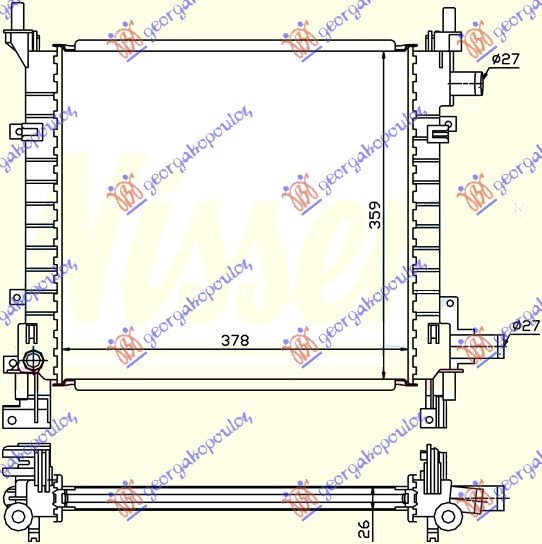 HLADNJAK MOTORA +A/C (38x36)