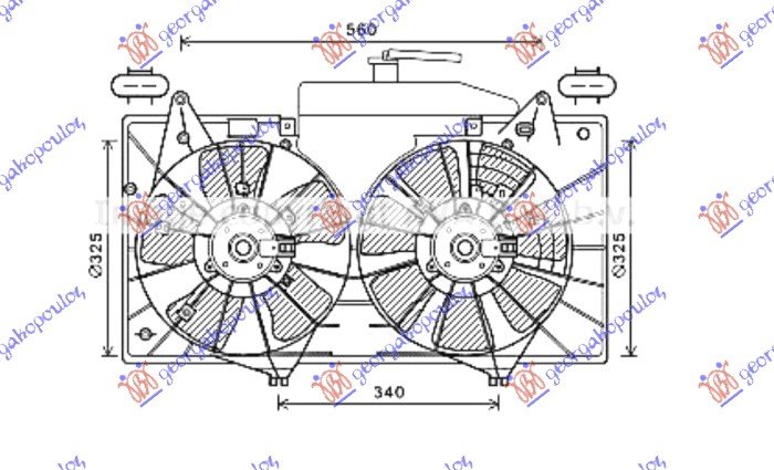 VENTILATOR 2.0 BEN AUTO 320/320mm 4+4PIN