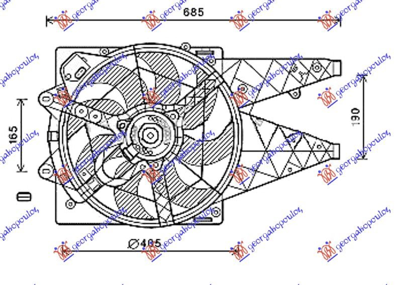 VENTILATOR KOMPLET 1.3-1.6-2.0 JTD(-AC)