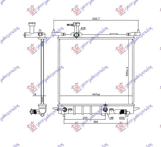 HLAD.MOTORA 1.2 12V BENZ.AUTO(445x400x16