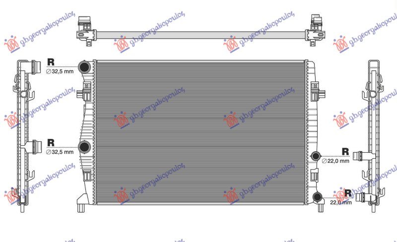 HLADNJAK MOTORA 1.0 TGI/1.0 TSI BENZIN - 1.6 TDI DIZEL (MAN/AUTO) (650x439) (VALEO)