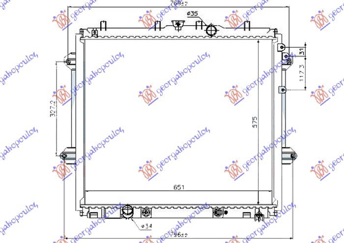 HLAD. MOTORA 4.0 BEN AUTO (570x650x26)